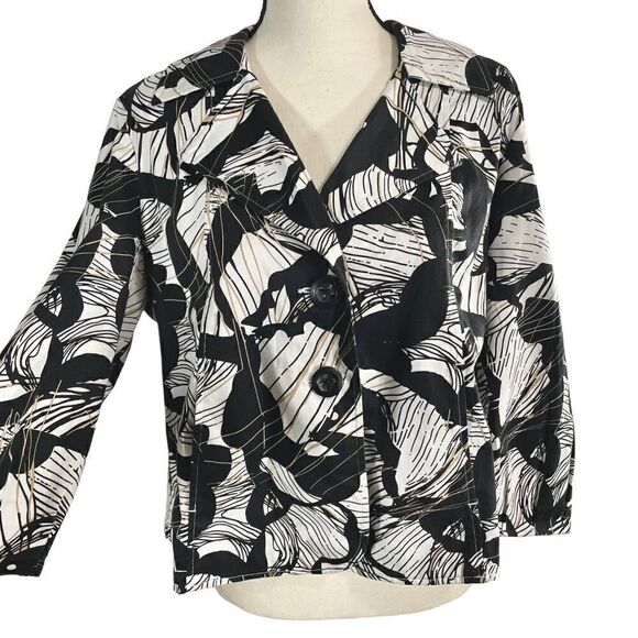 Tribal Abstract Button Up Long Sleeve Blazer Jacket - Picture 2 of 8